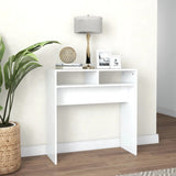 Tavolino Consolle Bianco 78x30x80 cm in Legno truciolato
