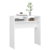 Tavolino Consolle Bianco 78x30x80 cm in Legno truciolato