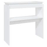 Tavolino Consolle Bianco 80x30x80 cm in Legno truciolato