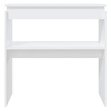 Tavolino Consolle Bianco 80x30x80 cm in Legno truciolato