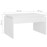 Tavolino da Salotto Bianco 68x50x38 cm Legno truciolato