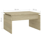 Tavolino da Salotto Rovere Sonoma 68x50x38 cm Legno truciolato