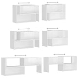 Mobile Porta TV Bianco Lucido 149x30x52 cm in Legno truciolato