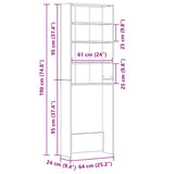 Mobile per Lavatrice Rovere Sonoma 64x24x190 cm