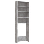 Mobile per Lavatrice Grigio Cemento 64x24x190 cm