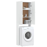 Mobile per Lavatrice Bianco 64x25,5x190 cm