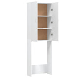 Mobile per Lavatrice Bianco 64x25,5x190 cm