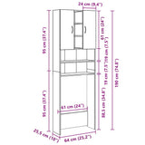 Mobile per Lavatrice Bianco 64x25,5x190 cm