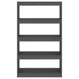 Libreria/Divisorio Grigio 80x30x135,5 cm in Massello di Pino