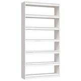 Libreria/Divisorio Bianco 100x30x200 cm Legno Massello di Pino