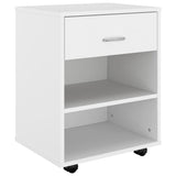 Mobiletto con Ruote Bianco 46x36x59 cm in Legno truciolato