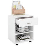Mobiletto con Ruote Bianco 46x36x59 cm in Legno truciolato