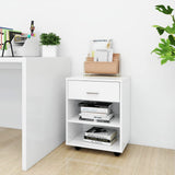 Mobiletto con Ruote Bianco 46x36x59 cm in Legno truciolato