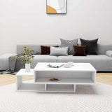 Tavolino da Salotto Bianco 102x55x42 cm Legno Legno truciolato
