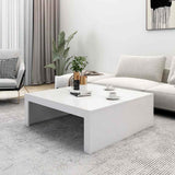 Tavolino da Salotto Bianco 100x100x35 cm in Legno truciolato