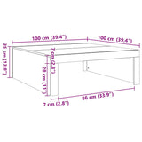 Tavolino da Salotto Bianco 100x100x35 cm in Legno truciolato