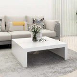 Tavolino da Salotto Bianco 100x100x35 cm in Legno truciolato