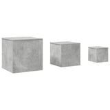 Tavolini 3 pz Grigio Cemento in Truciolato