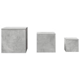 Tavolini 3 pz Grigio Cemento in Legno truciolato