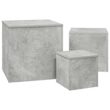 Tavolini 3 pz Grigio Cemento in Truciolato