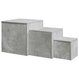 Tavolini 3 pz Grigio Cemento in Truciolato