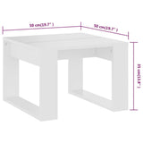 Tavolino Bianco 50x30x50 cm in Legno truciolato