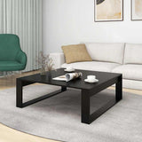 Tavolino da Salotto Nero 100x100x35 cm in Legno truciolato