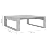 Tavolino Salotto Grigio Cemento 100x100x35 cm Legno truciolato