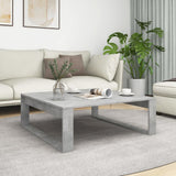 Tavolino Salotto Grigio Cemento 100x100x35 cm Legno truciolato