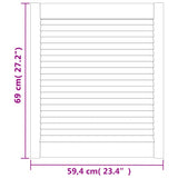 Ante con Design a Lamelle 2 pz 69x59,4 cm in Legno di Pino