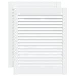 Ante a Lamelle 2 pz Bianche 61,5x49,4 cm in Legno di Pino