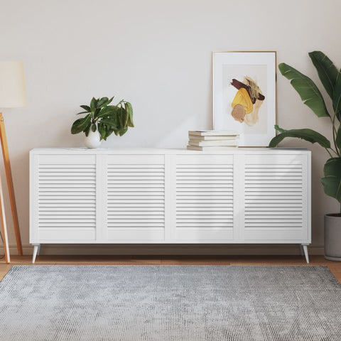 Ante a Lamelle 4 pz Bianche 61,5x49,4 cm in Legno di Pino