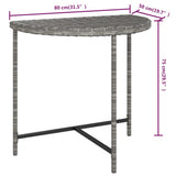 Tavolo da Giardino Grigio 80x50x75 cm in Polyrattan