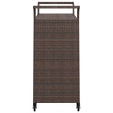 Carrello da Bar con Cassetto Marrone 100x45x97 cm in Polyrattan