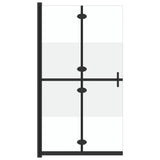 Parete per Doccia Walk-in Pieghevole in Vetro ESG 80x190 cm