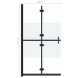 Parete per Doccia Walk-in Pieghevole in Vetro ESG 100x190 cm