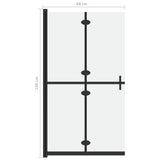 Parete per Doccia Walk-in Pieghevole in Vetro ESG 80x190 cm