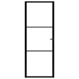 Porta da Interno ESG Vetro e Alluminio 76x201,5 cm Nera