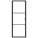 Porta da Interno ESG Vetro e Alluminio 76x201,5 cm Nera