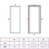 Porta da Interno ESG Vetro e Alluminio 76x201,5 cm Nera
