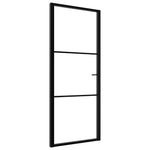 Porta da Interno ESG Vetro e Alluminio 83x201,5 cm Nera