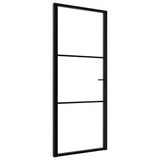 Porta da Interno ESG Vetro e Alluminio 83x201,5 cm Nera
