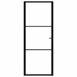Porta da Interno ESG Vetro e Alluminio 83x201,5 cm Nera