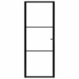 Porta da Interno ESG Vetro e Alluminio 83x201,5 cm Nera