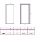 Porta da Interno ESG Vetro e Alluminio 83x201,5 cm Nera