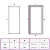 Porta da Interno ESG Vetro e Alluminio 83x201,5 cm Nera