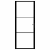 Porta da Interno ESG Vetro e Alluminio 93x201,5 cm Nera