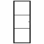 Porta da Interno ESG Vetro e Alluminio 93x201,5 cm Nera