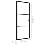 Porta da Interno ESG Vetro e Alluminio 93x201,5 cm Nera