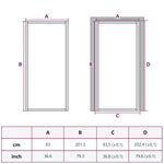 Porta da Interno ESG Vetro e Alluminio 93x201,5 cm Nera